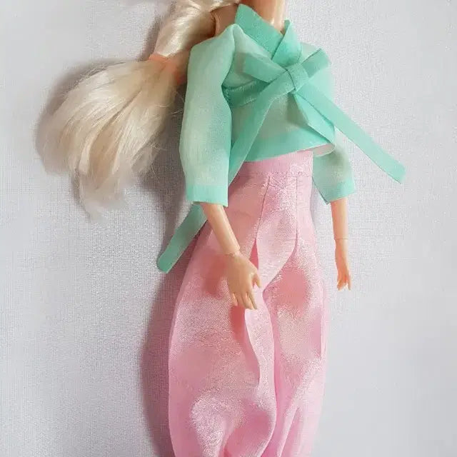 인형옷(연분홍바지,민트저고리)