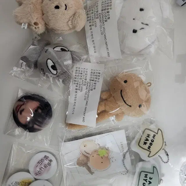 보넥도 인형 운아곰 롱감자 뭉학이 쿠션이름키링 눈사람 카라비너