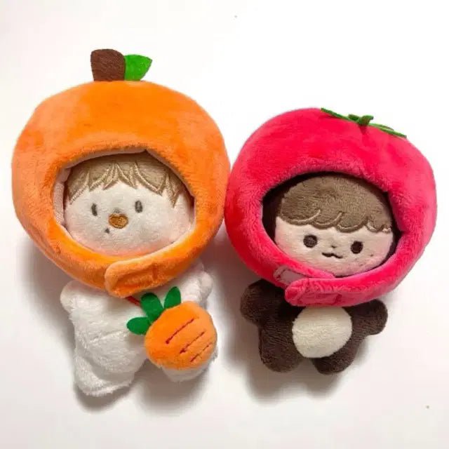 10cm 토마토 인형 모자 옷 곰효기