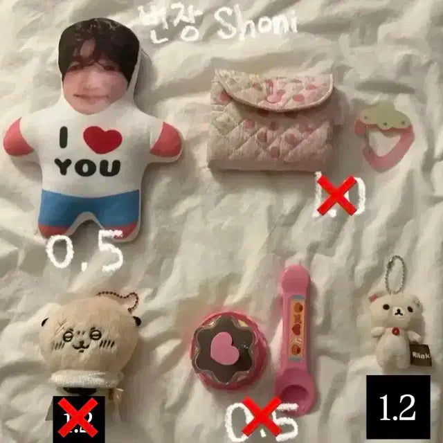 엔시티 위시 시온 테무 인형 치이카와 랏코 코리락쿠마 인형 키링