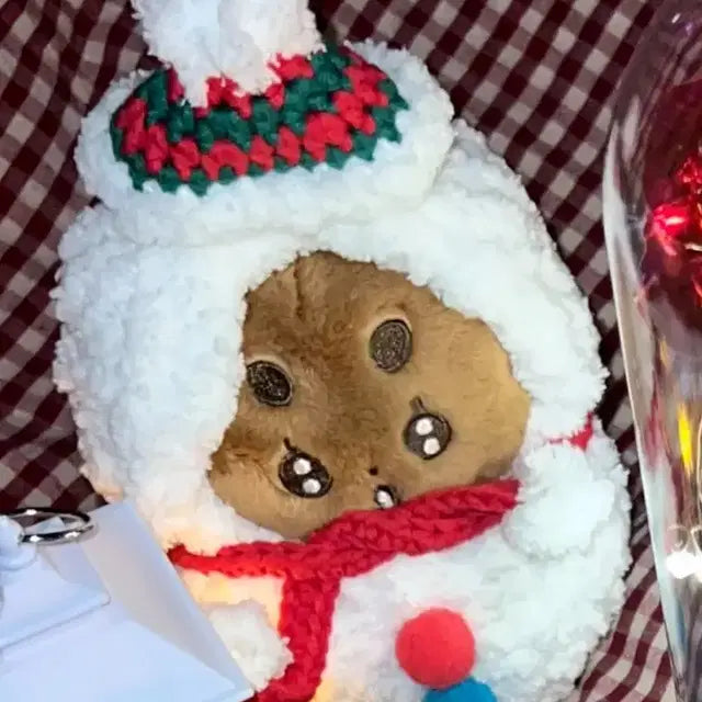 수제 아이돌 뜨개 눈사람 인형옷 10cm