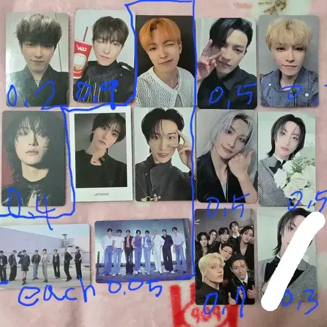 에이티즈 ateez 포카 홍중 성화 윤호 여상 산 최산 민기 우영 종호