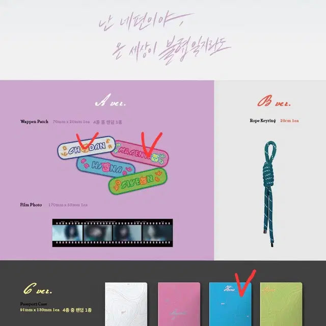 qwer 앨범 구성품 포토카드 증명사진 cd 와펜 여권케이스 스티커