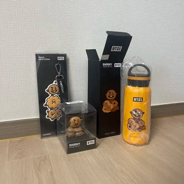 BT21 슈키 굿즈 텀블러 스트랩 거치대 세트