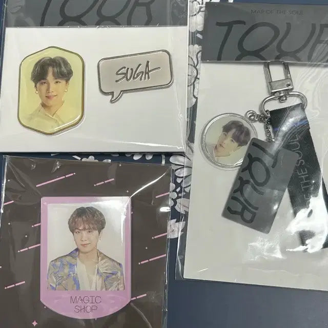 방탄소년단 슈가 아크릴 뱃지 키링 매직샵 맵솔