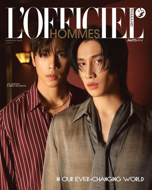 L'Officiel Hommes Thailand December 2024 Issue ft. Bible Wichapas and Jespipat Tilapornputt (JesBible)