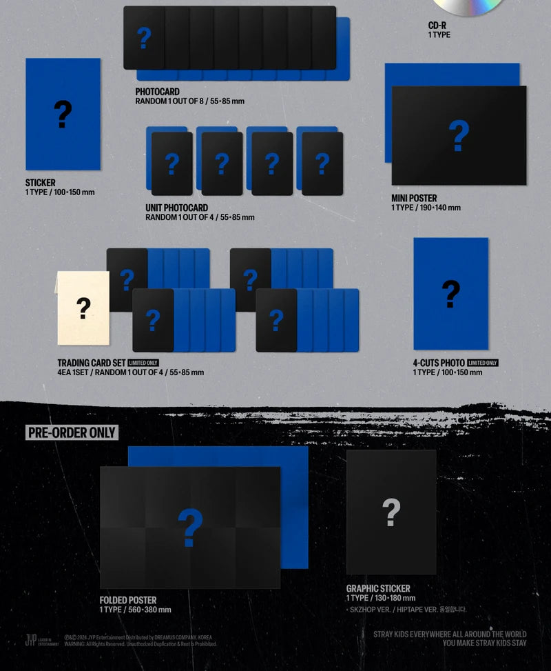STRAY KIDS - SKZHOP HIPTAPE '合(HOP)' + 「JYP Pre-Order Gift」 + Free Photocard Sorting (Optional)