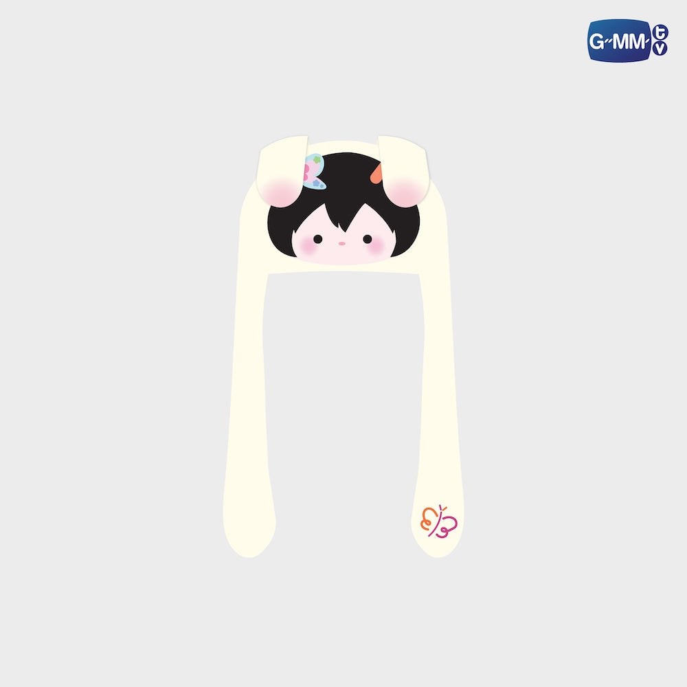 PRE-ORDER】 GMMTV - ANY FLUFFY EAR POP HAT | BLUSH BLOSSOM FAN