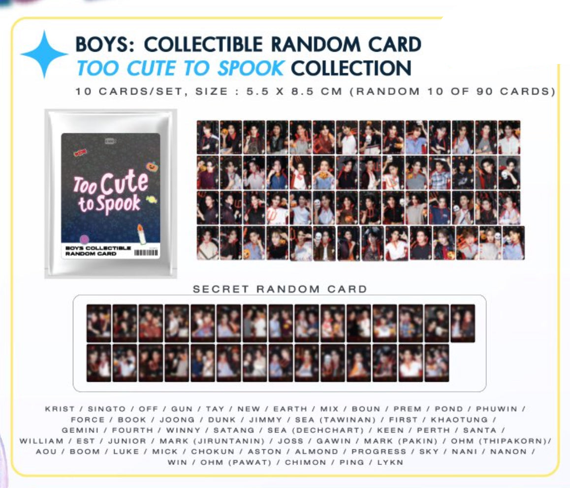 GMMTV - BOYS COLLECTIBLE RANDOM CARDS | TOO CUTE TOO SPOOK