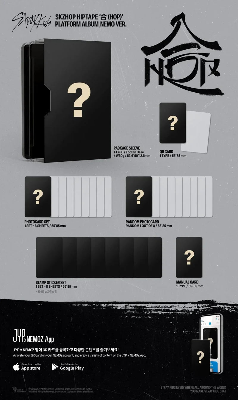 STRAY KIDS - SKZHOP HIPTAPE '合(HOP)' + 「JYP Pre-Order Gift」 + Free Photocard Sorting (Optional)