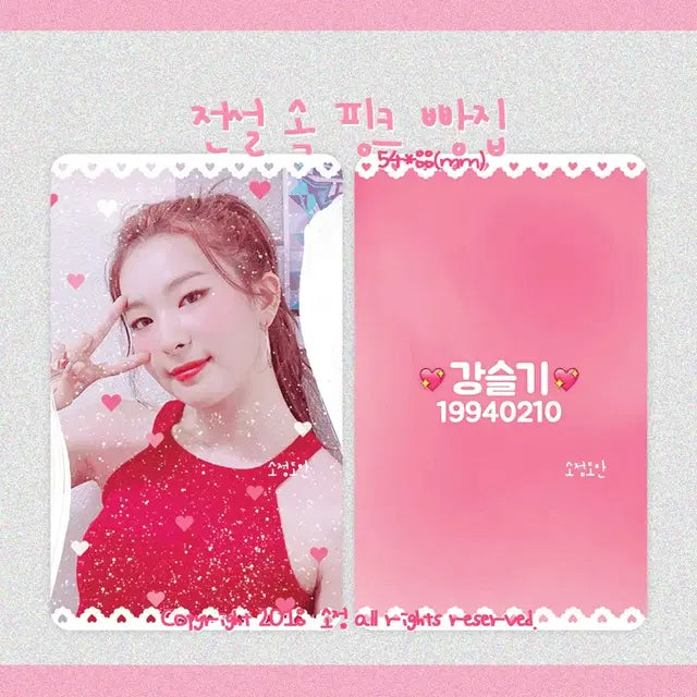레드벨벳 슬기 굿즈 포토카드 | 포카