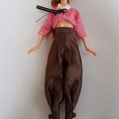 인형옷(다크브라운 바지만 판매,코럴핑크 저고리 판매완료)