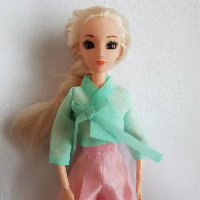 인형옷(연분홍바지,민트저고리)