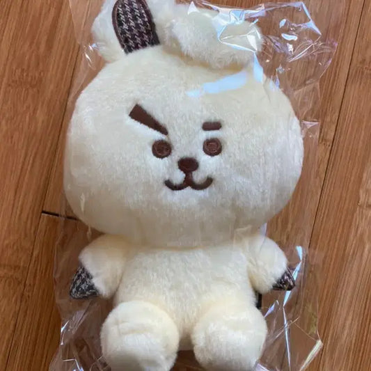 BT21 쿠키 글랜 체크 시팅 인형
