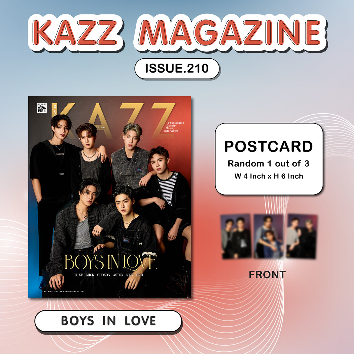 [PRE-ORDER] KAZZ Magazine No.210 Boys In Love – Luke Mick Chokun Aston Ken Paul