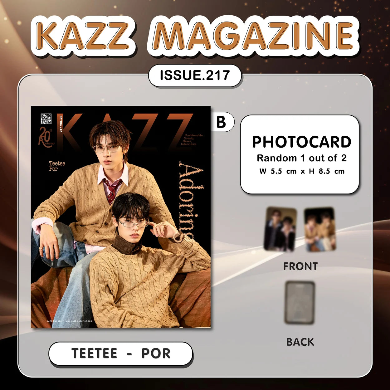 【PRE-ORDER】 KAZZ - KAZZ 217 ADORING - TEETEE POR (COVER B)