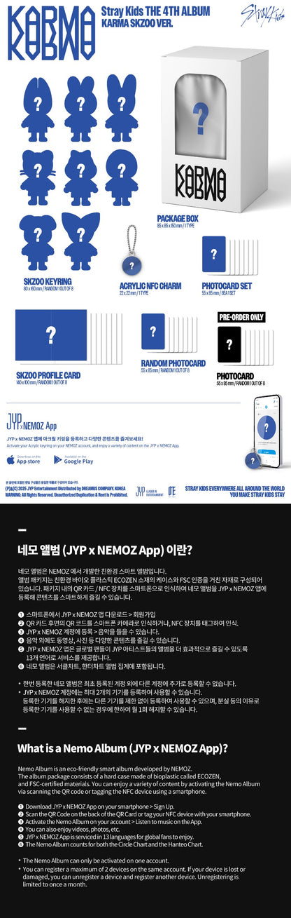 [PRE-ORDER] STRAY KIDS - 4th Full Album "KARMA" [SKZOO Ver.] + Pre-Order Benefit (Choose POB)