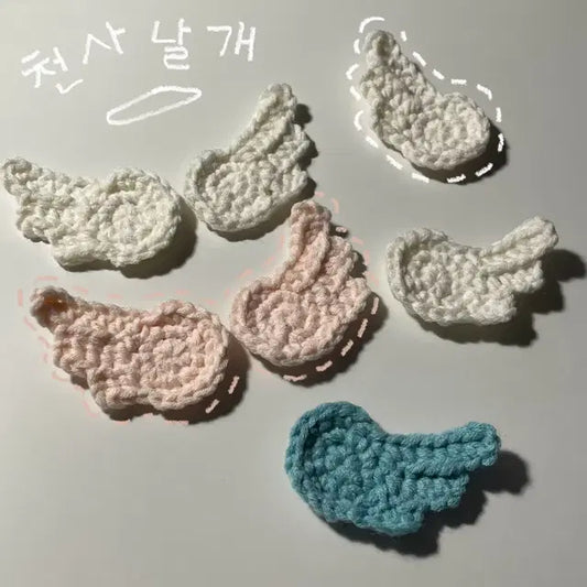 뜨개 천사날개 키링, 인형 천사날개 망토, 날개핀버튼