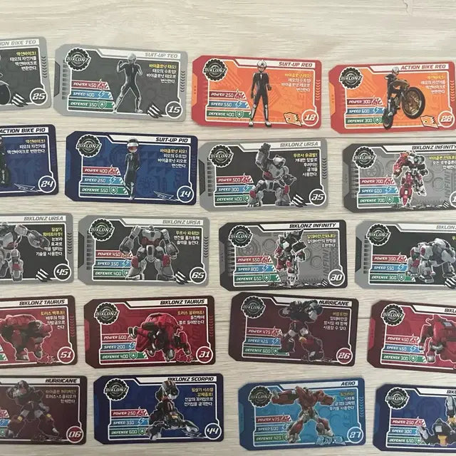 바이클론즈 미니 피규어,칩 카드 일괄