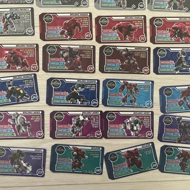 바이클론즈 미니 피규어,칩 카드 일괄