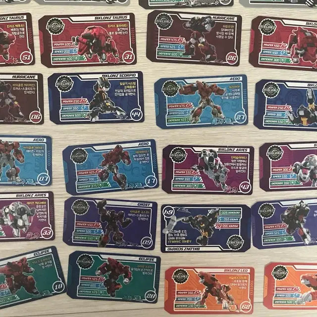 바이클론즈 미니 피규어,칩 카드 일괄