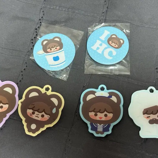 해찬 풀썸머 키링 핀버튼 다님 곰효기 효기 분철 양도 핀뱃지 아크릴 가챠