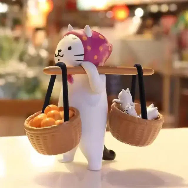 일하는 시골 고양이 피규어