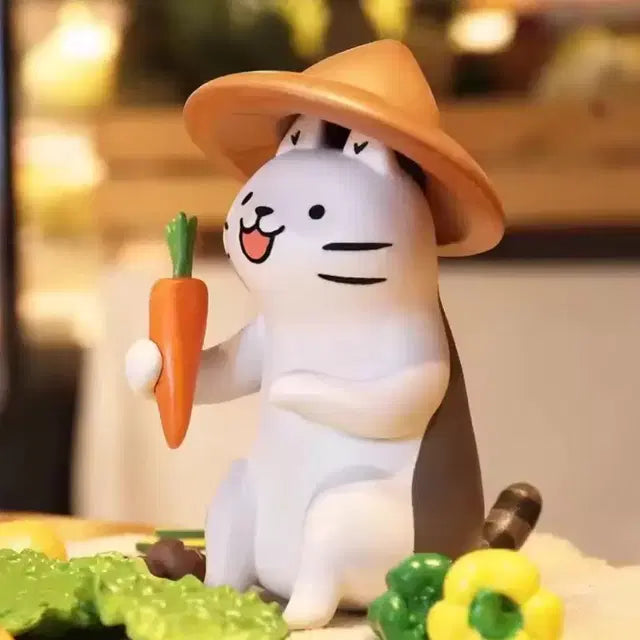 일하는 시골 고양이 피규어