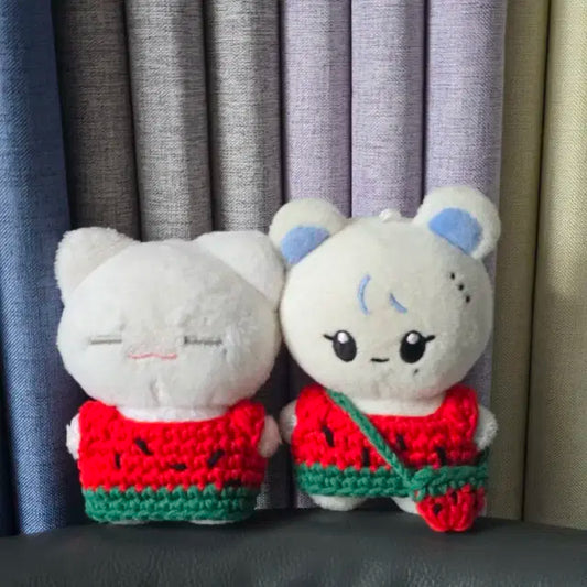 10cm 인형옷 뜨개옷 수박 set 인형옷