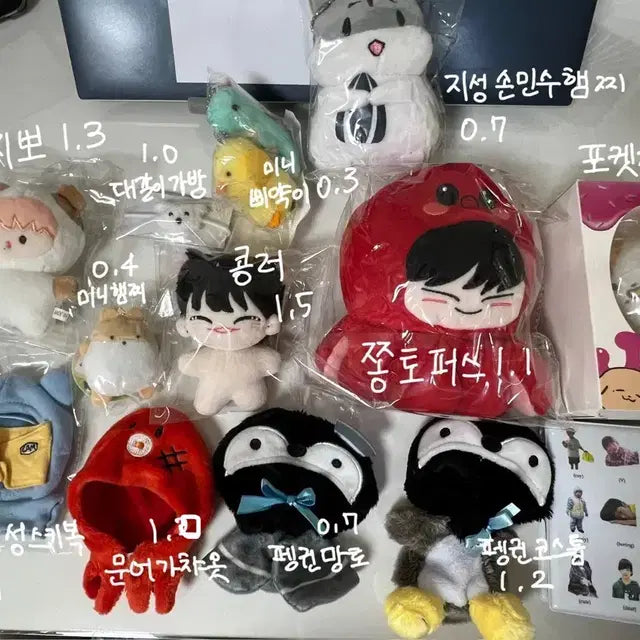 엔시티드림 인형 콩러 지뽀 포켓찌 쫑토퍼스 천러 지성 손민수 인형옷 양도