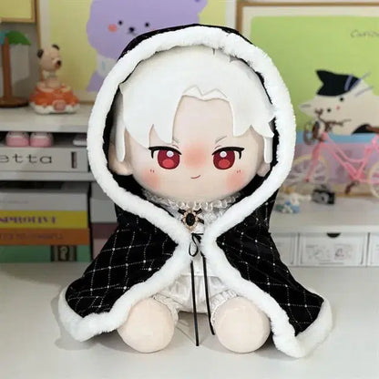 40cm 솜인형 옷 로얄 벨벳 케이프 체크 포인트 망토룩