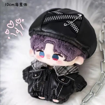 10cm인형옷 레더베레모자켓세트