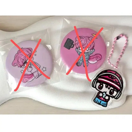 플레이브 비공굿 밤비 생카 럭드 핀버튼 키링