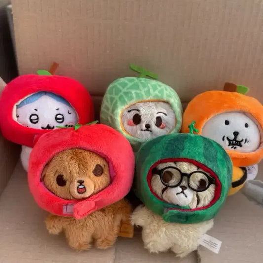 10cm 토마토 인형 모자 옷 곰효기