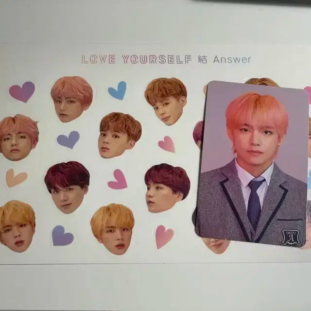방탄 bts love your self 뷔 v 태형 포카 스티커