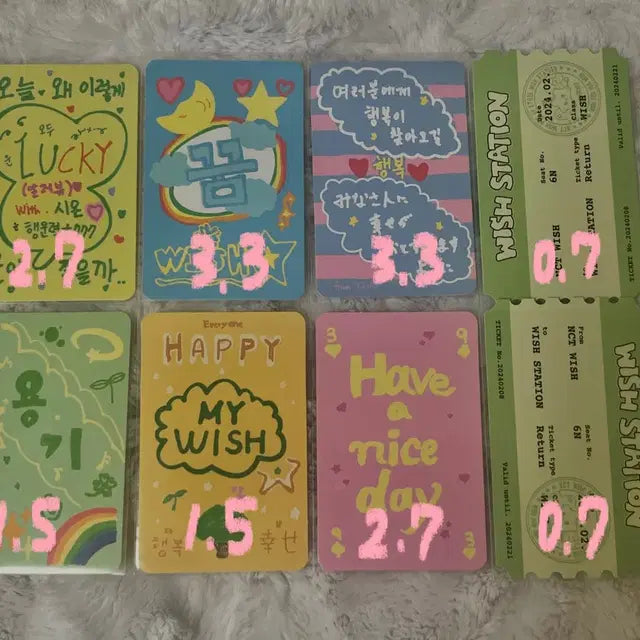 엔시티 위시 스테이션 데뷔 팝업 럭키 행운 카드 시온리쿠유우시료재희사쿠야