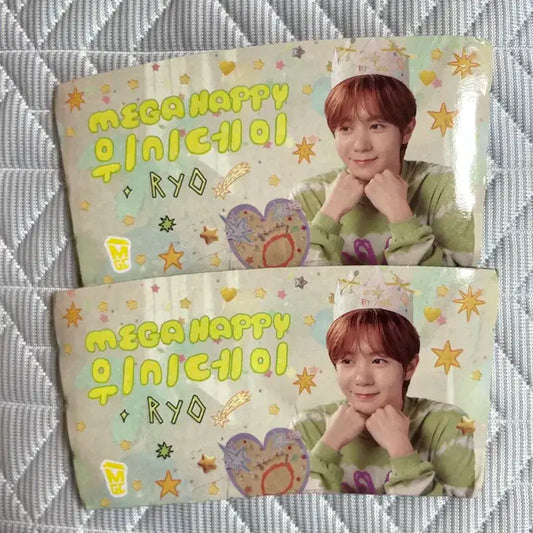 [일괄] 엔시티 위시 메가커피 료 생일 컵홀더