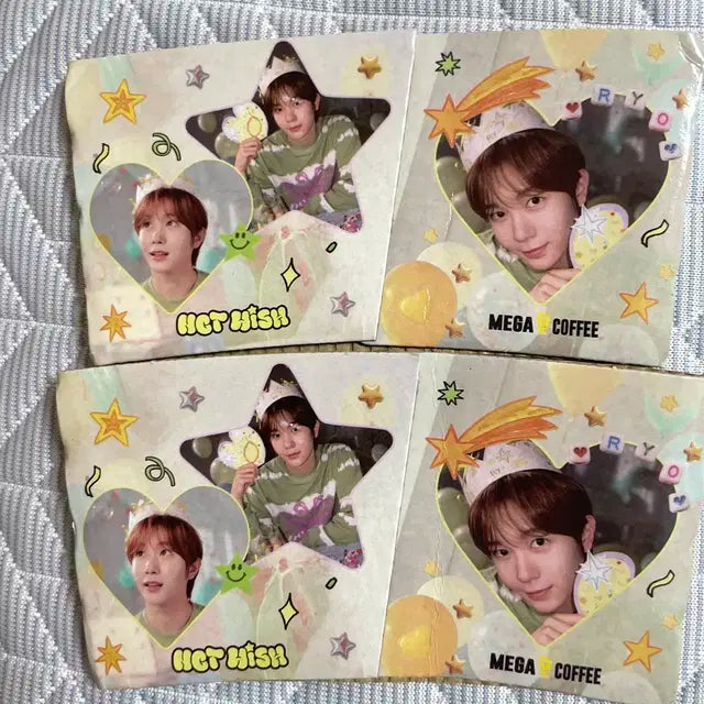 [일괄] 엔시티 위시 메가커피 료 생일 컵홀더