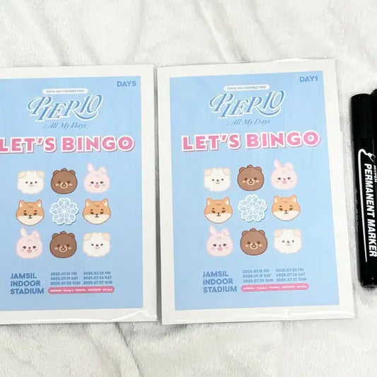데이식스 팬미팅 빙고판