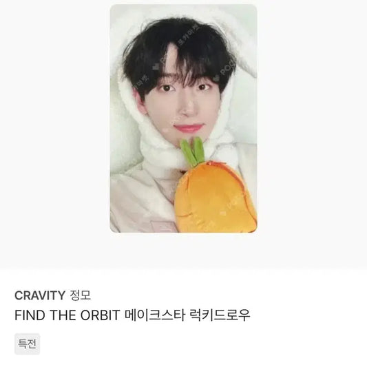 가격내림!! 크래비티 정모 상하이 럭드 당근 토끼 포카