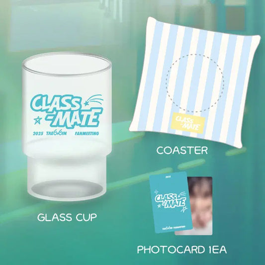 미개봉)태민 팬미팅 Classmate 유리컵 코스터 세트 포토카드 포함
