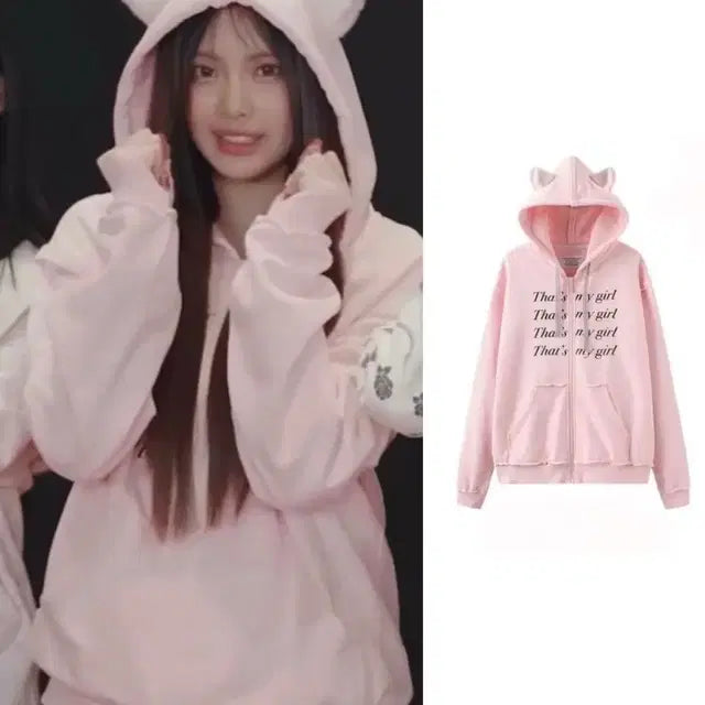 Eat me plz 고양이귀  뉴진스 후드집업 M