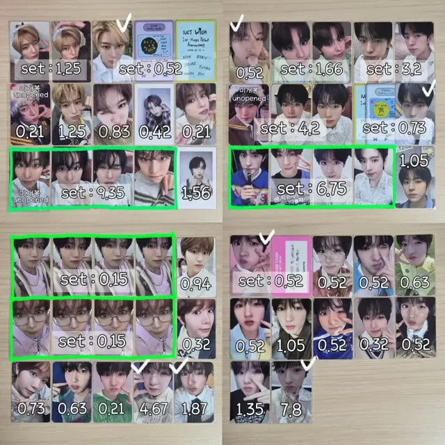 판매글 ) 엔시티 위시 시온 리쿠 유우시 재희 료 사쿠야 특전 럭드 포카