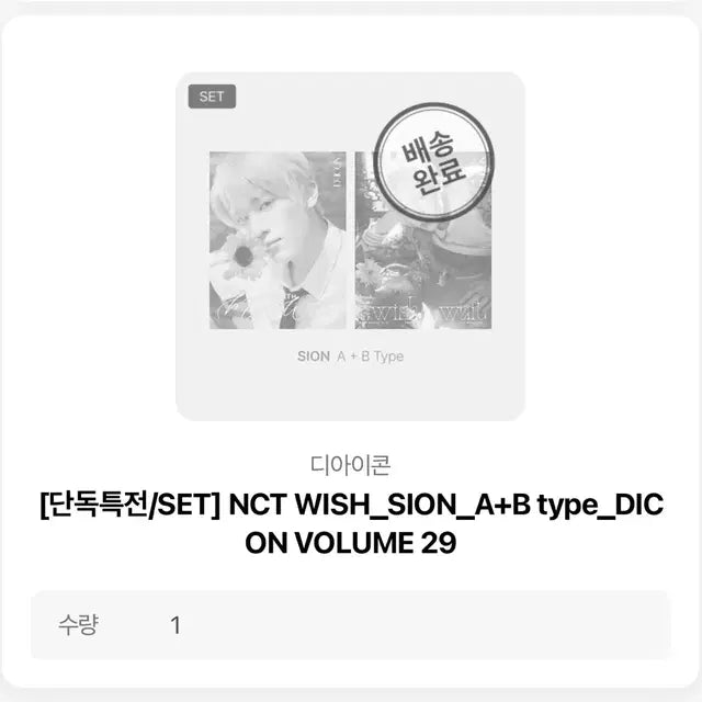 엔시티 위시 시온 디아이콘 A+B 타입 일괄 양도