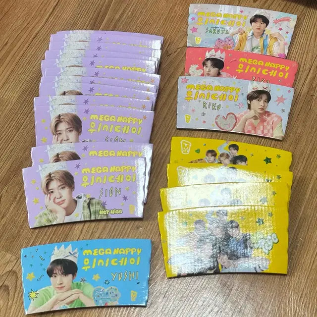 메가커피 엔시티 위시 컵홀더 시온 리쿠 사쿠야 유우시