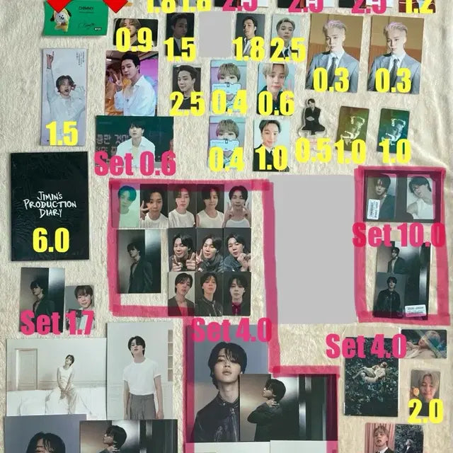 양도) 석진 윤기 남준 호석 지민 태형 정국 단체 포카 포토카드