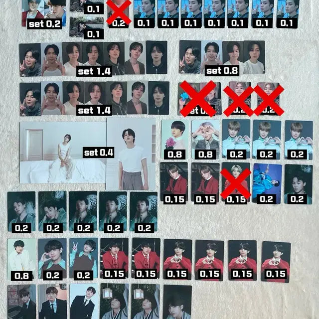 싸게 양도) 석진 윤기 남준 호석 지민 태형 정국 단체 포카 포토카드