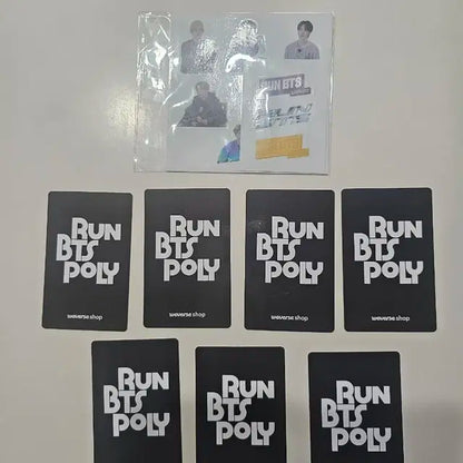 달려라방탄  RUN BTS POLY 이벤트 포토카드 7장 + 스티커