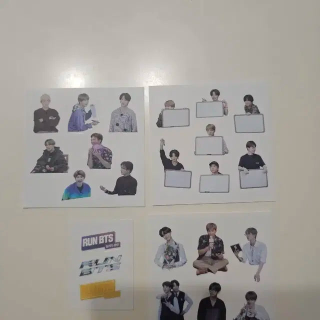 달려라방탄  RUN BTS POLY 이벤트 포토카드 7장 + 스티커