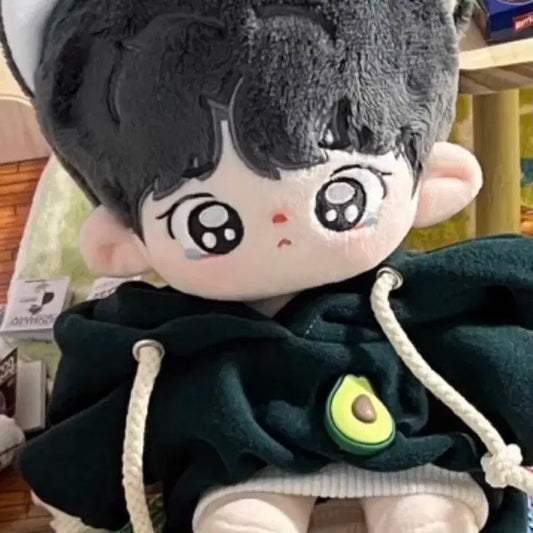 20cm 인형옷 패치 후드 티셔츠 아보카도